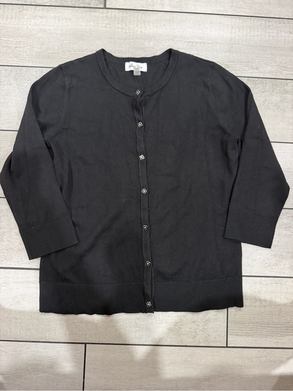 Melissa Paige Black Button-Front Women's Cardigan